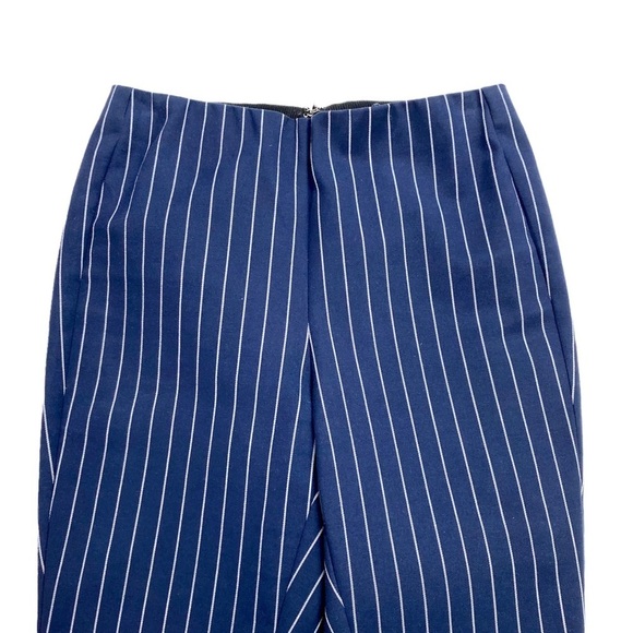 Rag & Bone Simone Pinstripe Stretch Cropped Pants in Navy Blue - Picture 5 of 9
